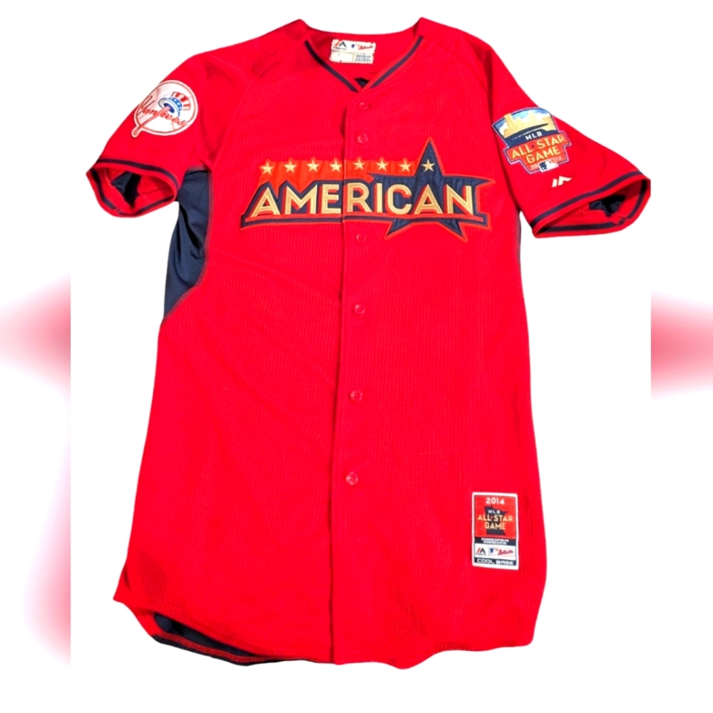 Majestic Red Jersey with Short Sleeves and Athletic Design, NY Yankees, Tanaka